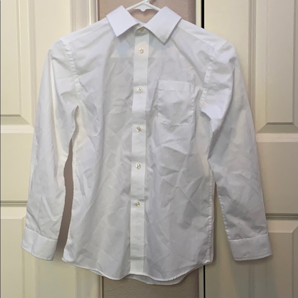 Cherokee Boy's White Collared Dress Shirt - Size M